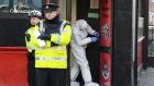  Gardaí and a forensic team at the scene of the shooting at the Sunset House pub in Summerhill on Tuesday morning. Photograph: Cyril Byrne/The Irish Times 