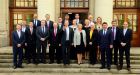 Taoiseach Enda Kenny and Tánaiste Frances Fitzgerald with new junior ministers at Government Buildings. Photograph: Cyril Byrne/The Irish Times