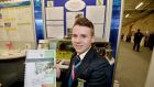 Ian McDonagh from Merlin College with his project on the Cures and Folkways of the Irish Traveller at this Years BT Young Scientist & Technology Exhibition. Photograph: Alan Betson/The Irish Times