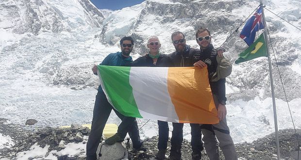 Everest Diary 7 We Didn!    T Like Where We Were It Felt Like A Bad - ireland on everest at base camp with khumbu icefall in the background are left