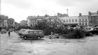 The aftermath of Hurricane Debbie in Eyre Square, Galway, in 1961. Photograph: Connacht Tribune 