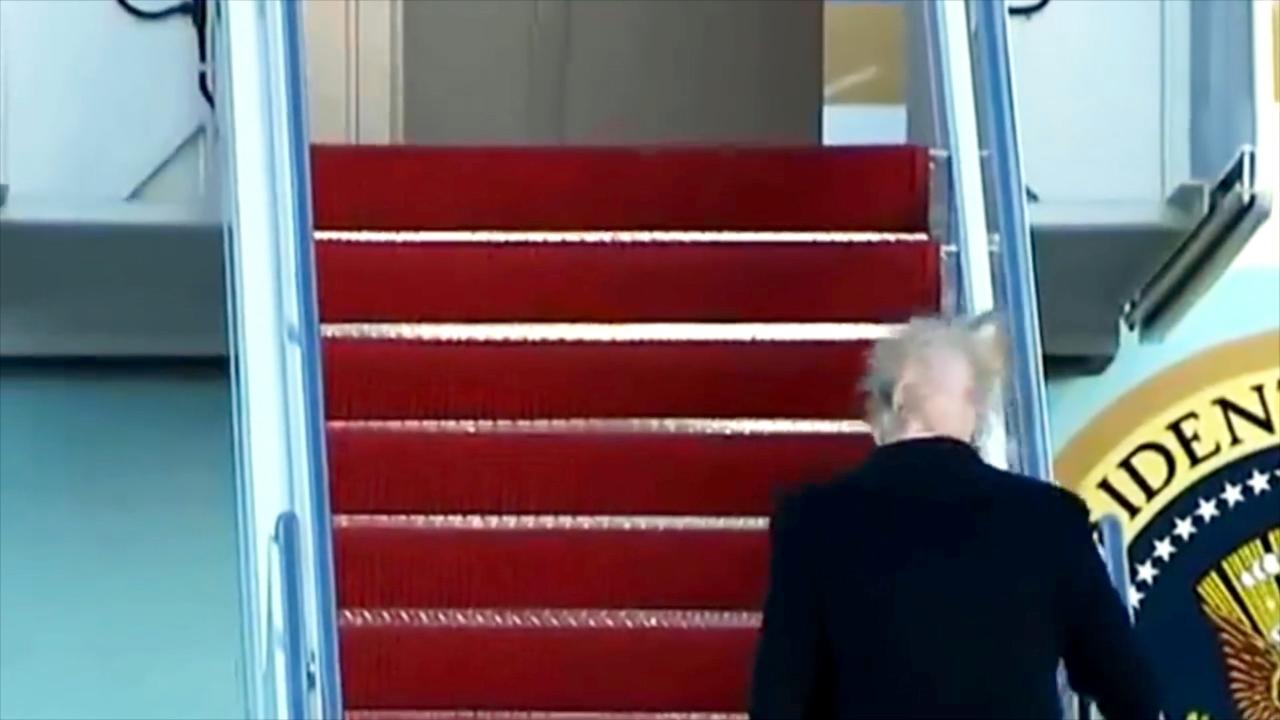 Hair-raising footage reveals Trump comb over