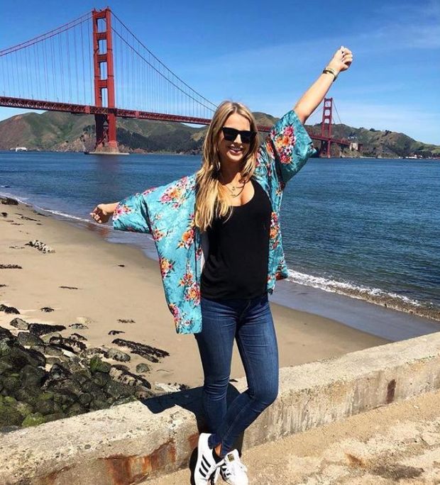 TV presenter Vogue Williams visiting the Golden Gate Bridge in San Francisco: “You can find bridges everywhere, which is great, and there are some really amazing ones out there.”