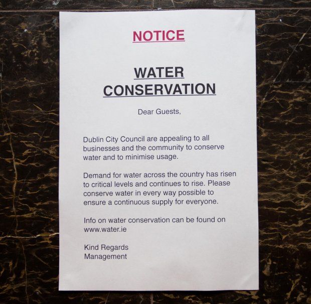 Notices In Hotels Ask Guests To Conserve Water In Light Of Shortages