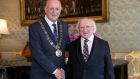 Michael D Higgins and Niall Ring, the Lord Mayor of Dublin: The Office of President does not fall under the remit of the Freedom of Information Act 2014 but receives significant public funding. Photograph:  Maxwell Photography