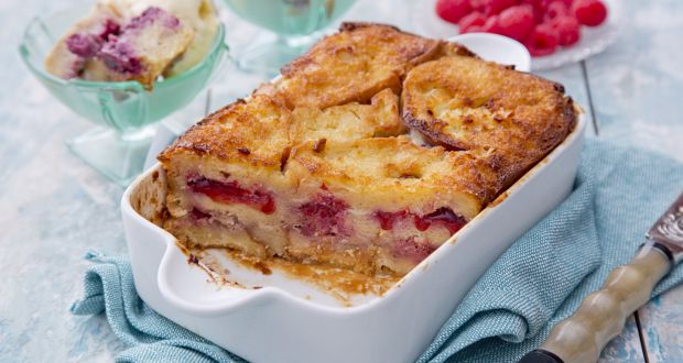 Bread And Butter Pudding With White Chocolate And Raspberry - Bread Poster