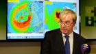 Sean Hogan, chairman at the National Emergency Coordination Centre, at a press conference to announce details of storm Ophelia. Photograph: Cyril Byrne/The Irish Times