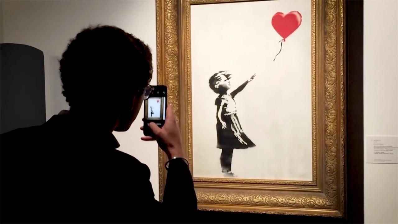 banksy picture shred video