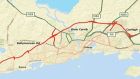 The  route  of the proposed €600 million Galway city ring road.  