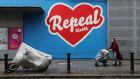 The mural in Dublin’s Temple Bar calling for a repeal of the Eighth Amendment. File photograph: Niall Carson/PA Wire