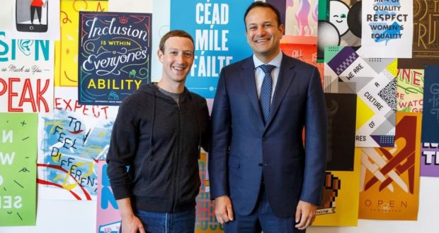 Facebook Ireland Staff Coin It As Average Pay Reaches 154 000 - facebook chief executive mark zuckerberg with taoiseach leo varadkar facebook ireland s revenue rose last year