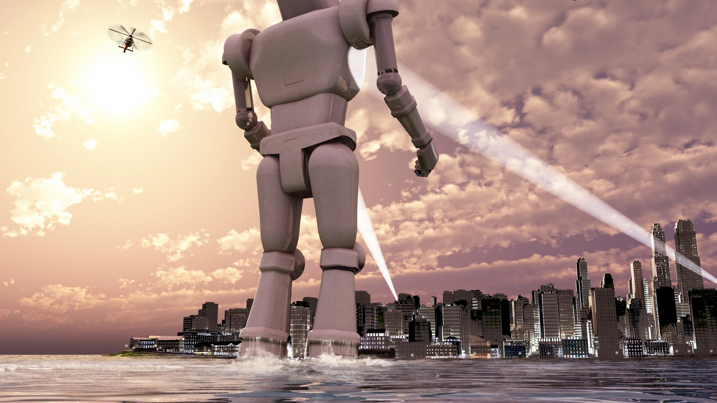 Робот нападает на город
