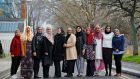 Celebrating World Hijab Day in Dublin are (from left) Rana Alamri; Manal Elrufaie; Maria Syed; Lorraine O’Connor; Stephanie Reid; Yasmina Isaacs; Durdana Jawad; Ashrat Meh Mood; Sarah Babiker, Sanaa Kashif and Maha Alsalem. Photograph: Nick Bradshaw/The Irish Times