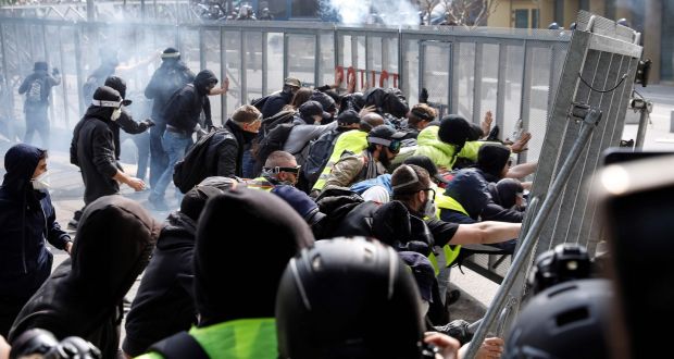 Police In Paris Fire Tear Gas To Repel Protesters On May Day