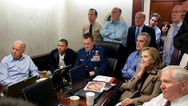 The Situation Room of the White House, May 1st, 2011. Photograph: Pete Souza/The White House/MCT via Getty Images