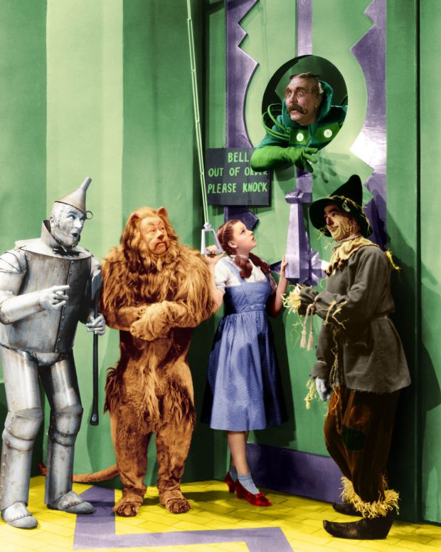 The Wizard of Oz: the Tin Man, the Cowardly Lion, Dorothy and the Scarecrow arrive at the Emerald City. Photograph: Silver Screen/Getty