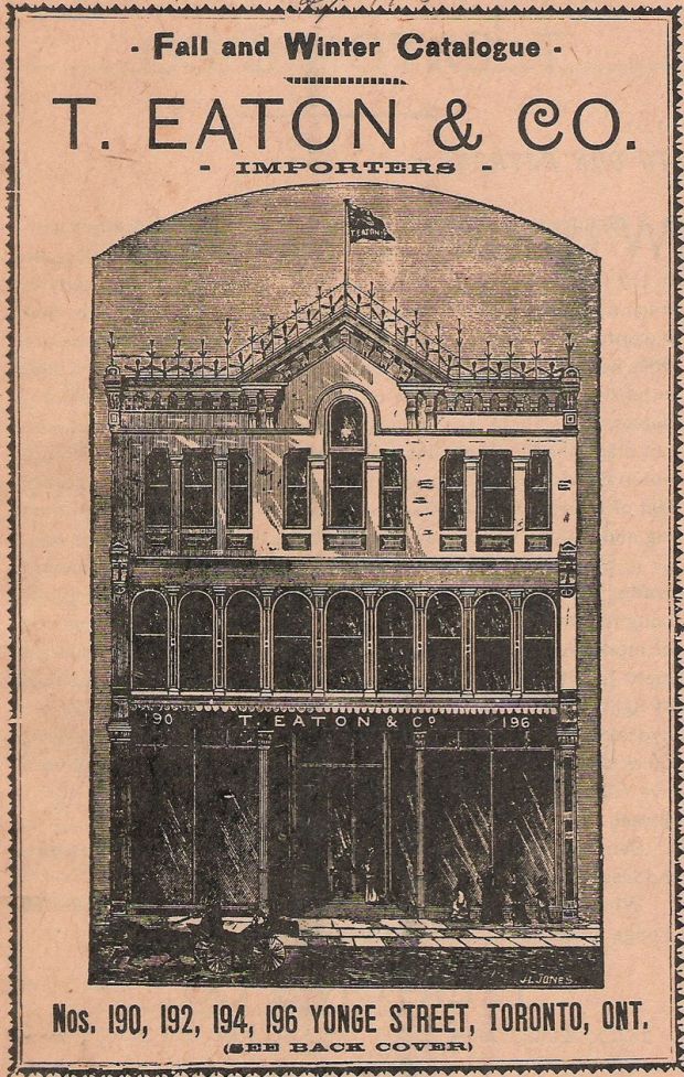 The cover of the first Eaton’s catalogue published in 1884. It depicts their new premises, which had opened the previous year. Photograph: Wikipedia, Public Domain