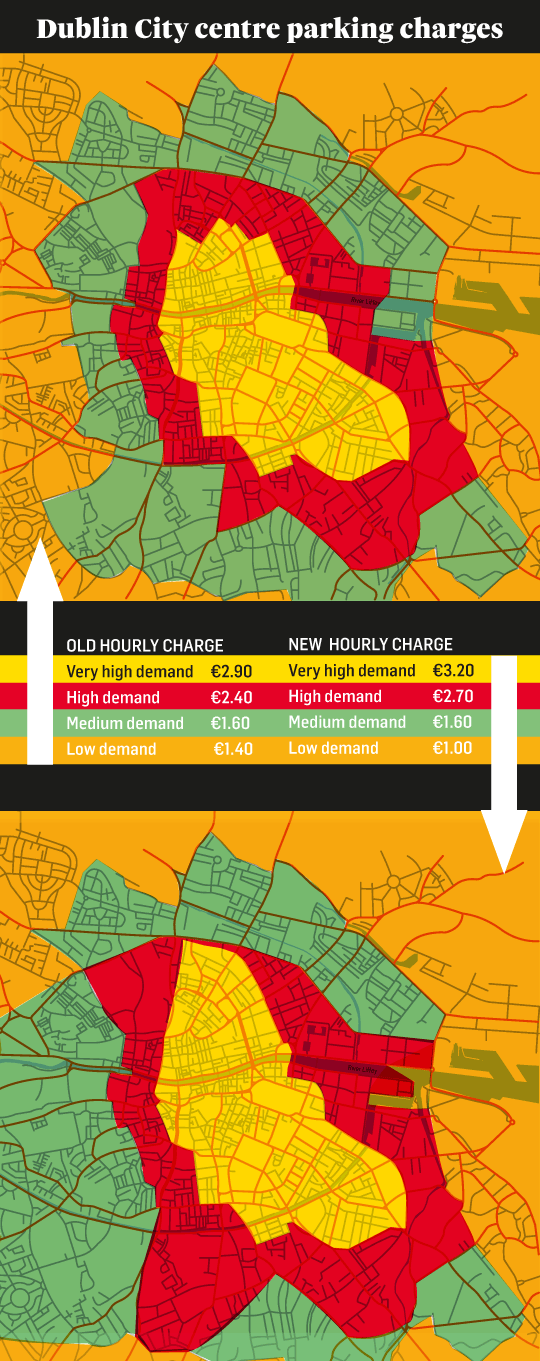 Dublin Street Parking Charges Increase By Up To 70 From Today