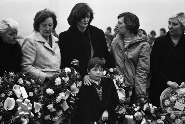 The funeral of Bobby Sands with his son Gerald, his mother Rosaleen and his sister Marcella. Photograph: Campion/ Lochon/ Gamma-Rapho via Getty Images