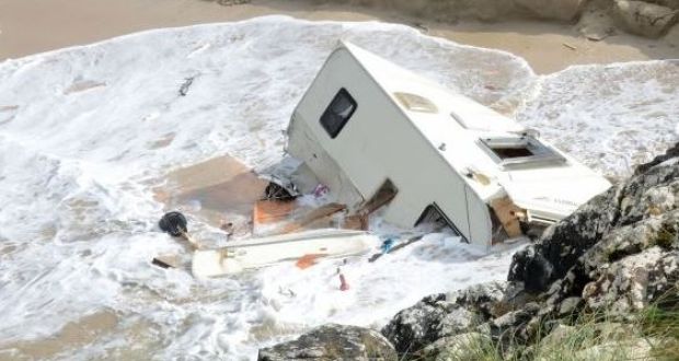 Woman Was Trying To Get Out Of Caravan As It Was Swept Into Sea By Storm Ali