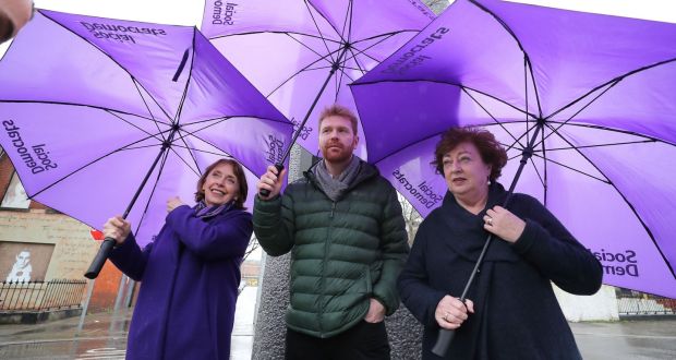 Social Democrats launch their election campaign. Co-leaders Róisín Shortall and Catherine Murphy with candidate Gary Gannon. Photograph Nick Bradshaw for The Irish Times