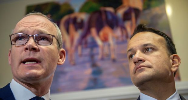 Taoiseach Leo Varadkar at Cork Mart, Fermoy, Co Cork on Tuesday with Tánaiste Simon Coveney. Photograph: Michael Mac Sweeney/Provision