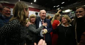  Ruth Buchanan and husband Shane Ross as he was eliminated from the count. Photograph Nick Bradshaw/The Irish Times
