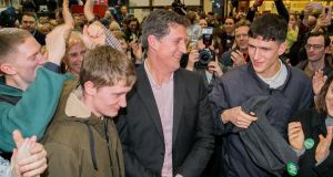 Green Party leader Eamon Ryan at the RDS count Centre Dublin. Photograph: Gareth Chaney/Collins