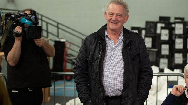 Independent Peter Casey at the count centre in Letterkenny, Co Donegal. Photograph: Joe Dunne Photography