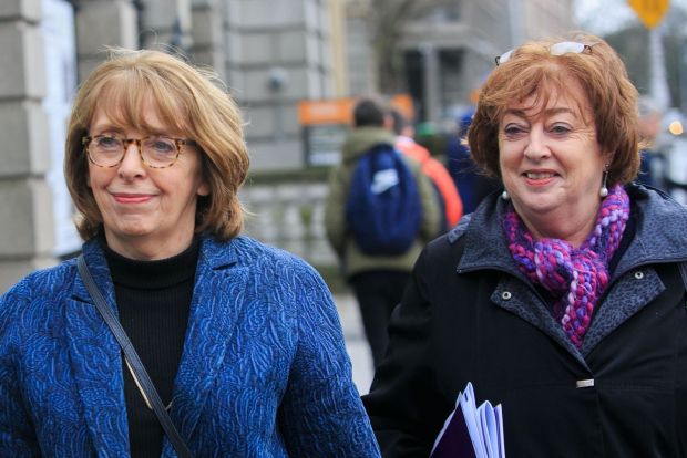 Social Democrat co-leaders Roisin Shortall & Catherine Murphy at Leinster House. Photograph:Gareth Chaney/Collins