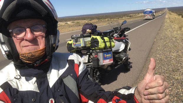 On the road again: Peter Murtagh with his BMW R1200 GS Adventure
