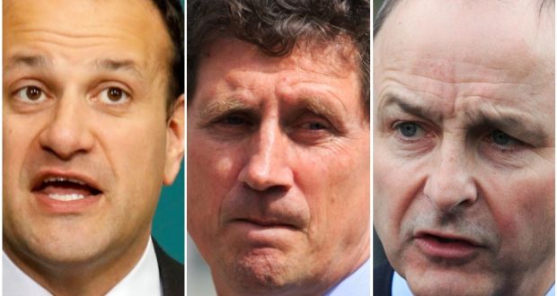 Fine Gael leader Leo Varadkar, Greens leader Eamon Ryan and Fianna Fáil leader Micheál Martin