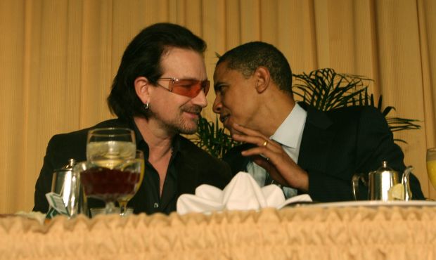 Bono with Barack Obama in 2006, prior to his election as US president. Photograph: Dennis Brack-Pool/Getty