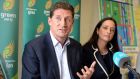 Green Party leader Eamon Ryan with deputy leader Catherine Martin: senior Fine Gael and Fianna Fáil politicians do not know if Ms Martin will back the deal she has been negotiating over the past five weeks.   Photograph: Eric Luke