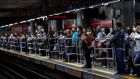 Passengers at the Se metro station in downtown Sao Paulo. Brazil’s health ministry said recent data points to a “significant increase” in new cases of Covid-19. Photograph: Sebastiao Moreira/EPA