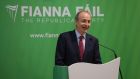 Fianna Fail Leader Micheál Martin TD at the party’s press conference on Friday  evening. Photograph Nick Bradshaw