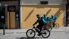 Steep commissions charged by Deliveroo, Uber Eats and Just Eat are taking a heavy toll on food businesses. Photograph: Gareth Chaney/Collins
