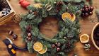 A Christmas wreath made mainly from native species, or foliage grown locally, is one of the most sustainable ways to decorate. Photograph: iStock