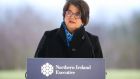 First Minister Arlene Foster was accused of sitting down with the Loyalist Communities Council and ‘seeking common cause in your opposition against the protocol’. Photograph: PA