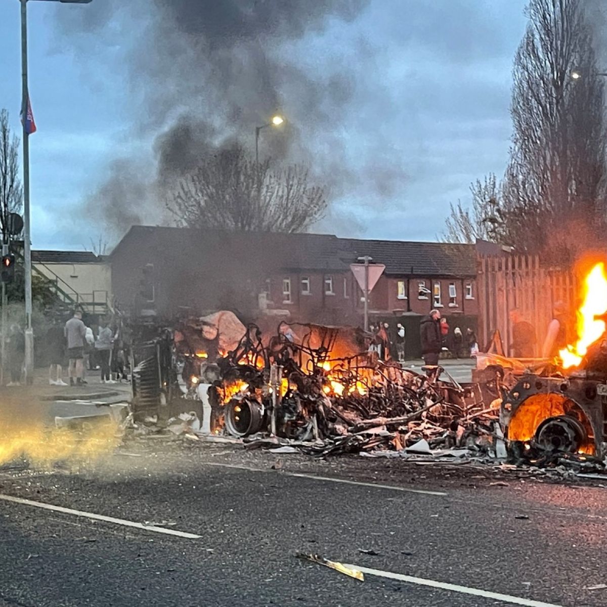 Northern Ireland Bus Hijacked And Set On Fire As Disorder Continues