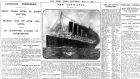 The first reports of the sinking of RMS Lusitania carried in The Irish Times (May 8th, 1915). Photograph: The Irish Times