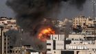 An Israeli air strike on Gaza City. Prime minister  Binyamin Netanyahu says  Israel has no plans on relenting in its attacks against Hamas in Gaza. Photograph: Mahmud Hams/AFP via Getty Images
