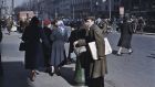 A newspaper vendor in Dublin, June 1955. Photograph:  Bert Hardy/Picture Post/Hulton Archive/Getty