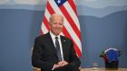 US president Joe Biden attends a bilateral meeting in Geneva, Switzerland,  on Tuesday ahead of a meeting with Russian counterpart Vladimir Putin. Photograph: Fabrice Coffrini/EPA