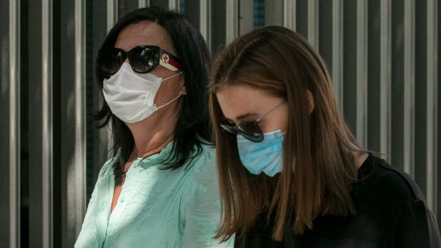 Nadine Lottâ€™s mother Claire and sister Tanith Lott leaving the Central Criminal Court. Photograph: Collins Courts