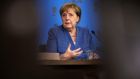 Angela Merkel: When she steps down  after 16 years in office, she will bequeath a country that lives well, where unemployment is at 6 per cent and whose status as Europe’s political and economic powerhouse is largely unchallenged.  Photograph: Liesa Johannssen-Koppitz/Bloomberg