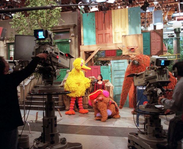 On the set of Sesame Street in 1995. Photograph: Sara Krulwich/New York Times