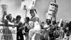 Women protest in support of the Three Marias. Photograph: Los Angeles Times/Getty