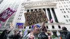 Protesters from the Occupy Wall Street campaign. ‘One of the things that makes us human,’ says David Wengrow, ‘is that we can make moral choices  between competitive and altruistic kinds of society.’ Photograph:   Brendan McDermid/Reuters