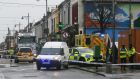 Emergency service at the scene of the incident on George’s Street Lower in Dún Laoghaire, Co Dublin. Photograph: Stephen Collins/Collins Photos